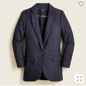 JCrew Alfie Wool Navy Blue Herringbone Blazer NWT